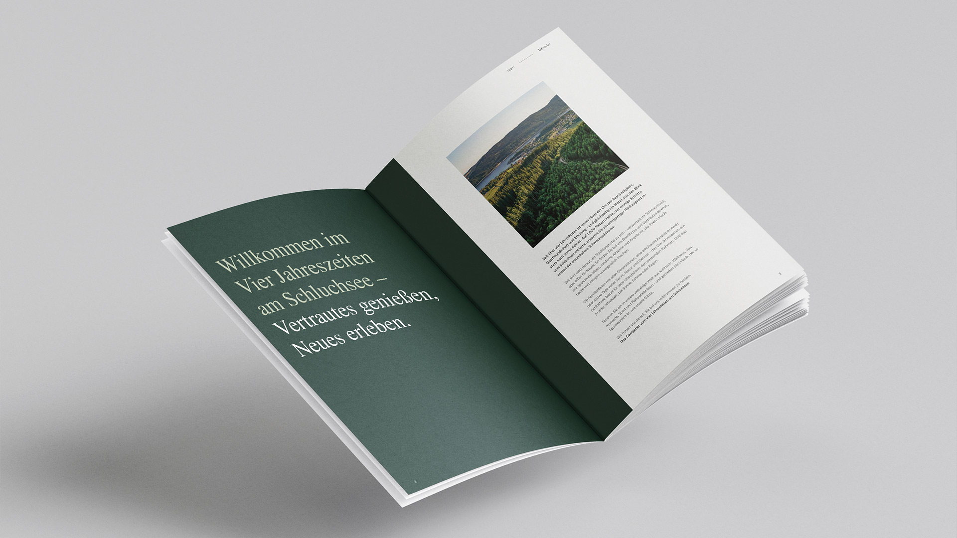 Abbildung des Intros der Imagebroschüre des Vier Jahreszeiten am Schluchsee