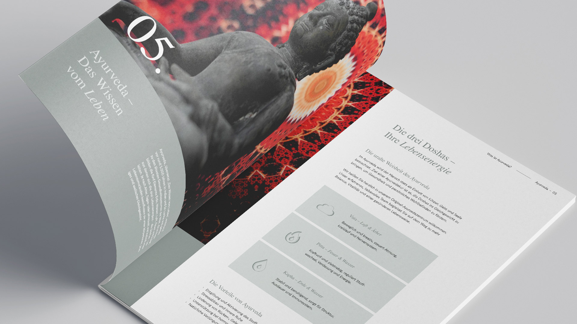 Abbildung des Kapitels Ayurveda der Imagebroschüre des Vier Jahreszeiten am Schluchsee