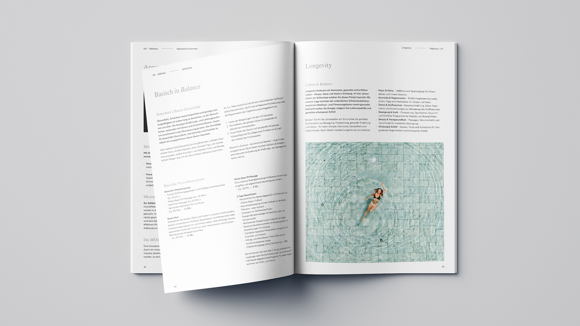 Abbildung des Kapitels Longevity der Imagebroschüre des Vier Jahreszeiten am Schluchsee