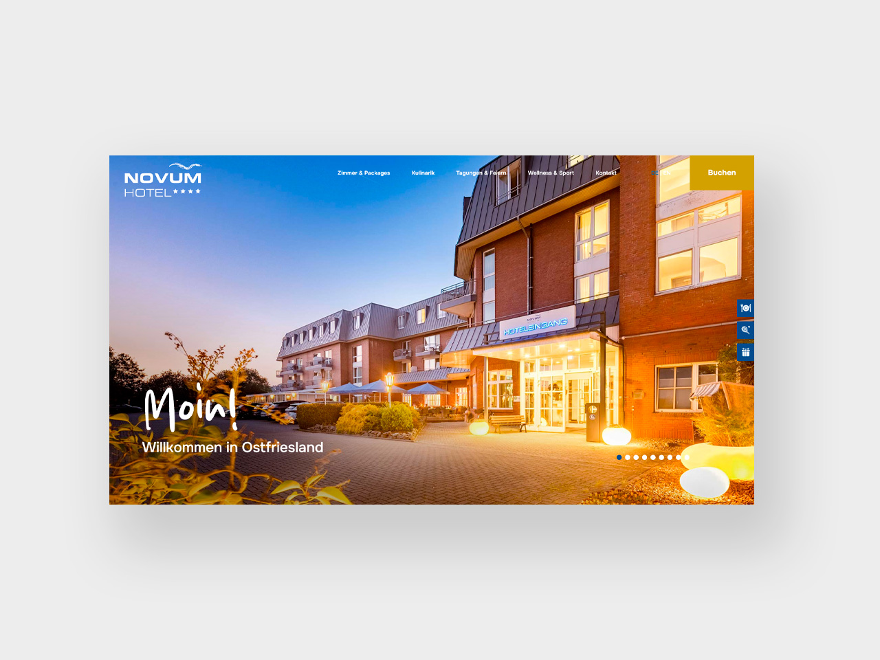 Startseite des Novum Hotels.